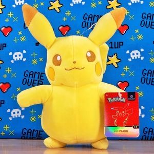 Pokemon WTC Tonal GOLD PIKACHU 8" S1 Variant Collectible Jazwares Plush Toy HTF